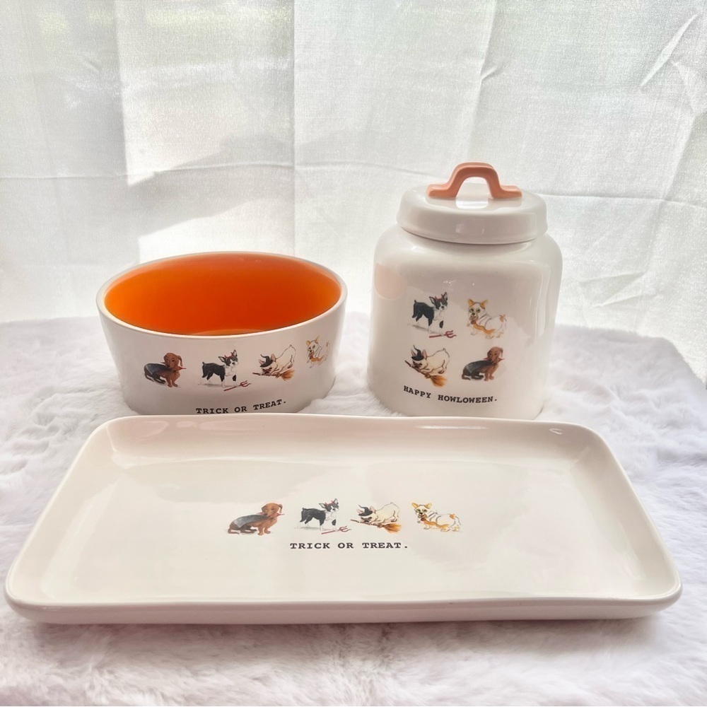 Dog Lover’s Halloween Collection - Water bowl, treat jar, and leash tray - Picture 16 of 16
